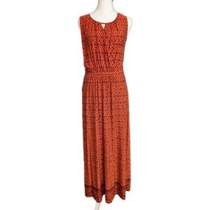 Garnet Hill Elegant Red Sleeveless Maxi Dress L Tencel🌺